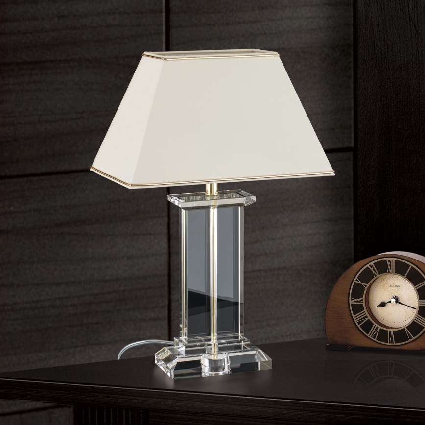 Επιτραπέζια κρυστάλλινη λάμπα VERONIQUE 1xE27/60W/230V κρεμ/διαφανής
