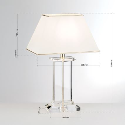Επιτραπέζια κρυστάλλινη λάμπα VERONIQUE 1xE27/60W/230V κρεμ/διαφανής