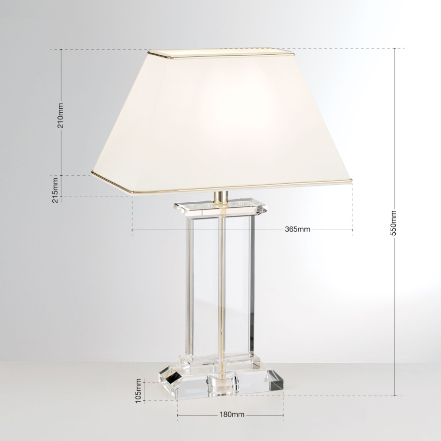Επιτραπέζια κρυστάλλινη λάμπα VERONIQUE 1xE27/60W/230V κρεμ/διαφανής