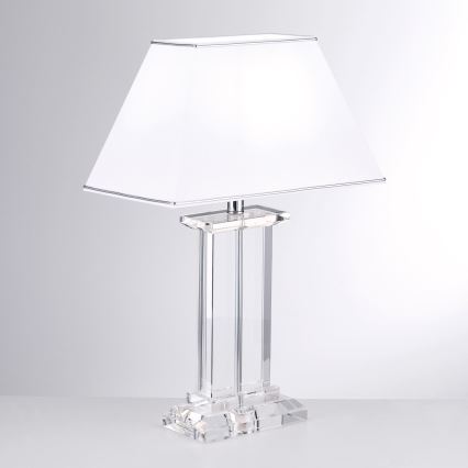 Επιτραπέζια κρυστάλλινη λάμπα VERONIQUE 1xE27/60W/230V λευκό/διαφανής