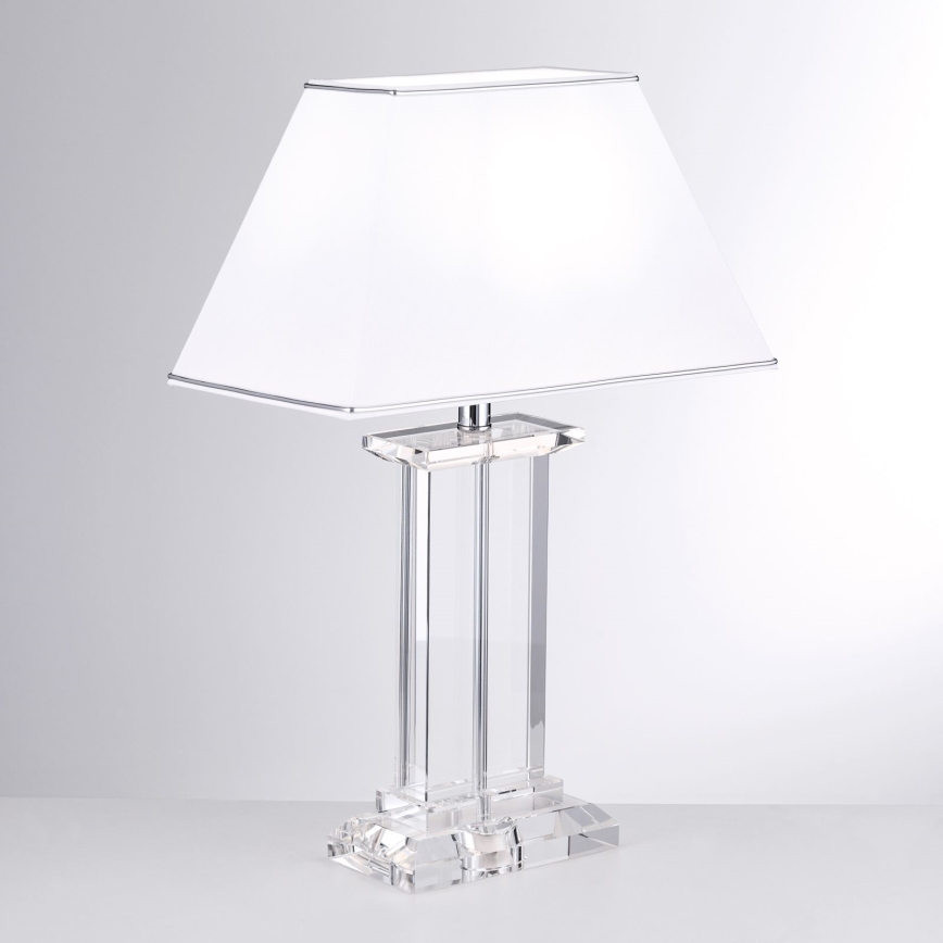 Επιτραπέζια κρυστάλλινη λάμπα VERONIQUE 1xE27/60W/230V λευκό/διαφανής