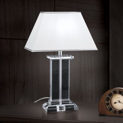 Επιτραπέζια κρυστάλλινη λάμπα VERONIQUE 1xE27/60W/230V λευκό/διαφανής