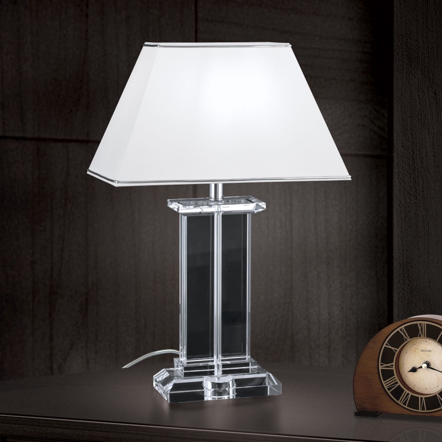 Επιτραπέζια κρυστάλλινη λάμπα VERONIQUE 1xE27/60W/230V λευκό/διαφανής