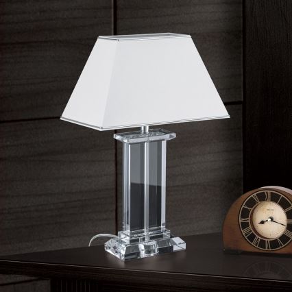 Επιτραπέζια κρυστάλλινη λάμπα VERONIQUE 1xE27/60W/230V λευκό/διαφανής