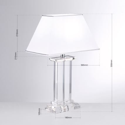 Επιτραπέζια κρυστάλλινη λάμπα VERONIQUE 1xE27/60W/230V λευκό/διαφανής