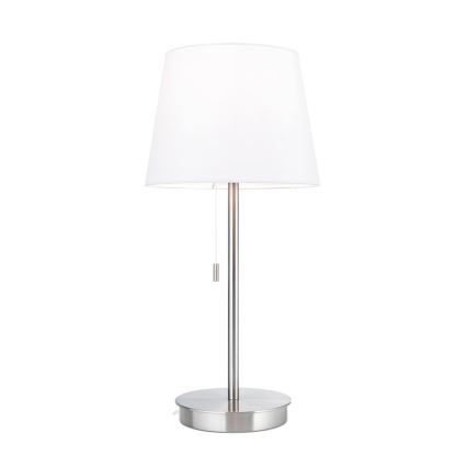 Eπιτραπέζιο φωτιστικό με θύρα USB LUDWIG 1xE27/40W/230V 50 cm λευκό/ματ χρώμιο