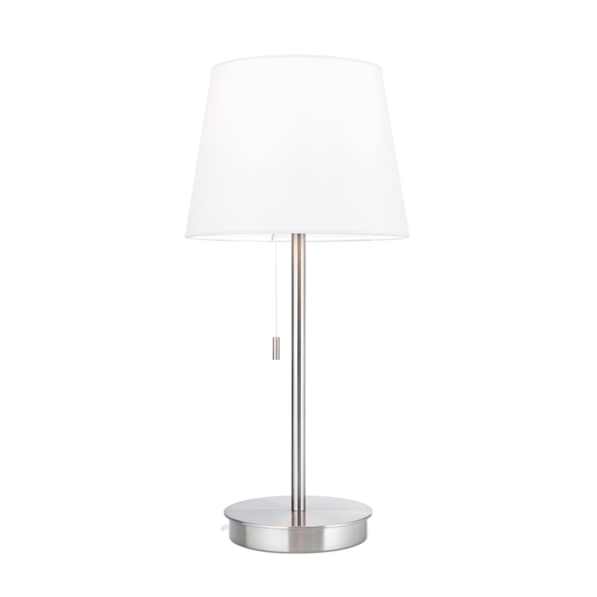 Eπιτραπέζιο φωτιστικό με θύρα USB LUDWIG 1xE27/40W/230V 50 cm λευκό/ματ χρώμιο