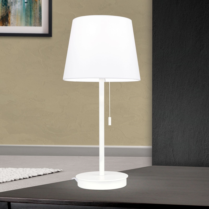 Eπιτραπέζιο φωτιστικό with USB port LUDWIG 1xE27/40W/230V 50 cm λευκό