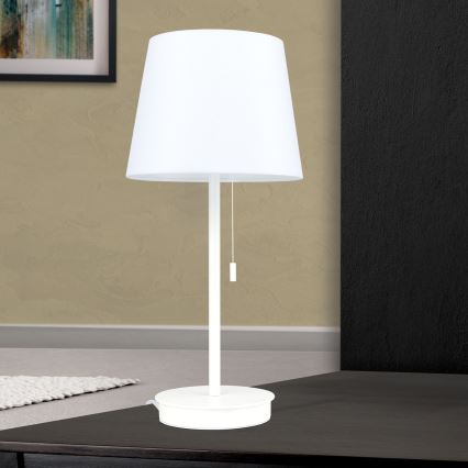 Eπιτραπέζιο φωτιστικό with USB port LUDWIG 1xE27/40W/230V 50 cm λευκό