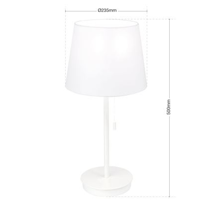 Eπιτραπέζιο φωτιστικό with USB port LUDWIG 1xE27/40W/230V 50 cm λευκό