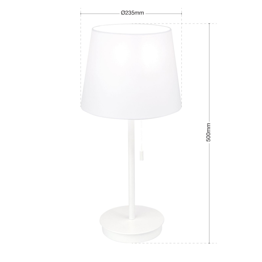 Eπιτραπέζιο φωτιστικό with USB port LUDWIG 1xE27/40W/230V 50 cm λευκό