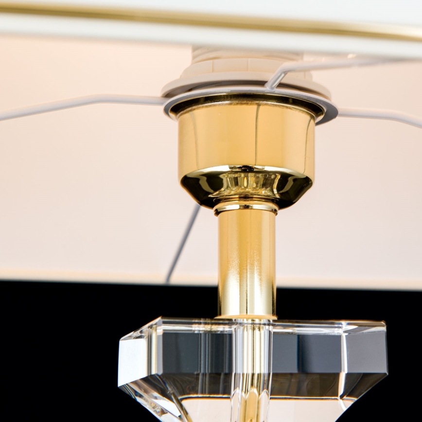 Επιτραπέζια κρυστάλλινη λάμπα POKAL 1xE27/60W/230V κρεμ/διαφανής