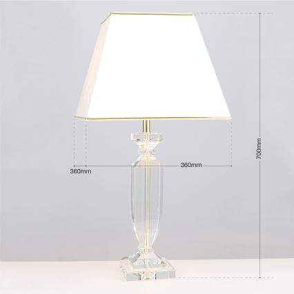 Επιτραπέζια κρυστάλλινη λάμπα POKAL 1xE27/60W/230V κρεμ/διαφανής