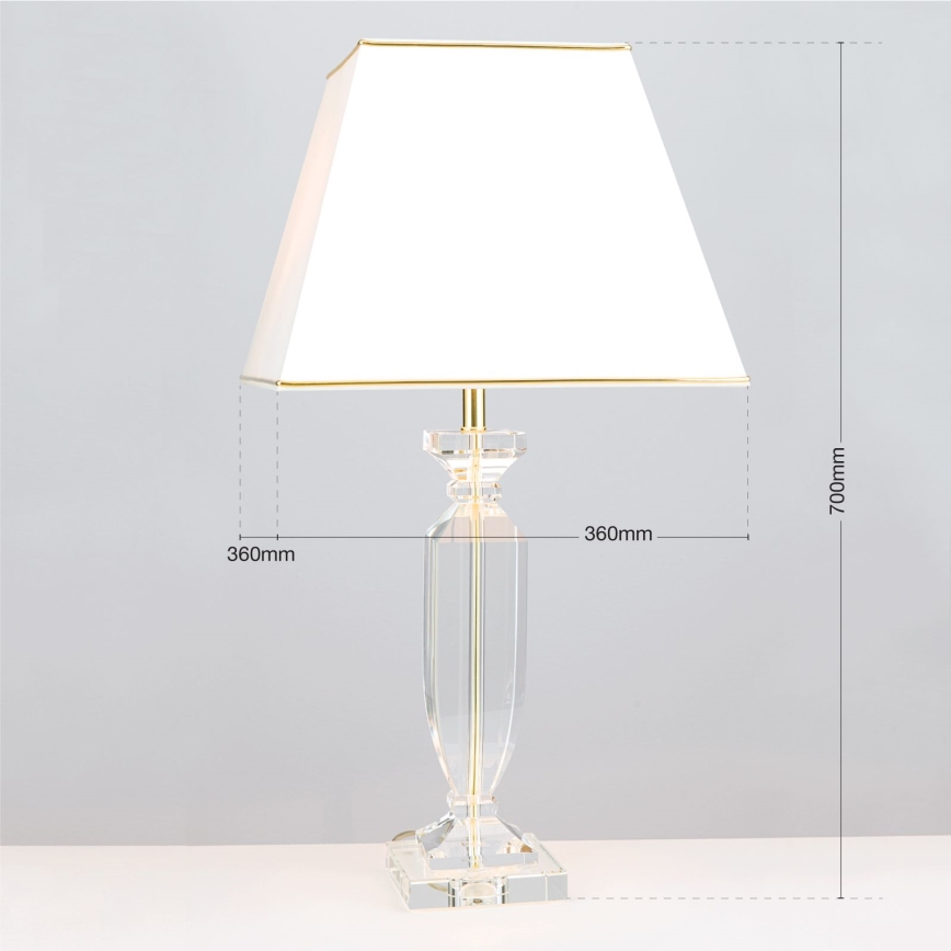Επιτραπέζια κρυστάλλινη λάμπα POKAL 1xE27/60W/230V κρεμ/διαφανής