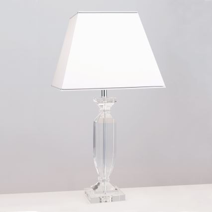 Επιτραπέζια κρυστάλλινη λάμπα POKAL 1xE27/60W/230V λευκό/διαφανής