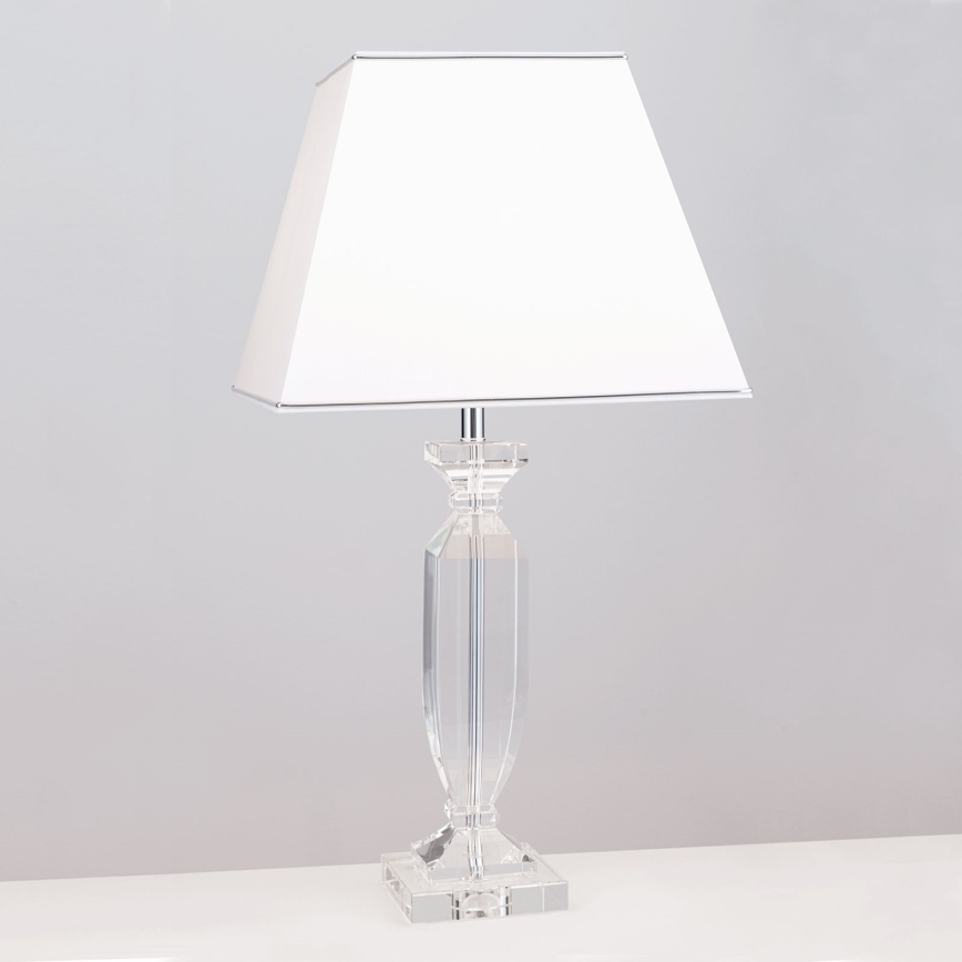 Επιτραπέζια κρυστάλλινη λάμπα POKAL 1xE27/60W/230V λευκό/διαφανής