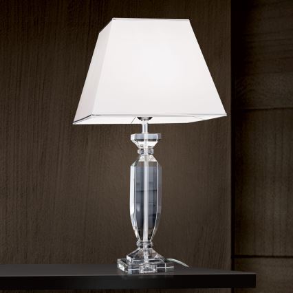 Επιτραπέζια κρυστάλλινη λάμπα POKAL 1xE27/60W/230V λευκό/διαφανής