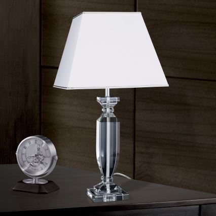 Επιτραπέζια κρυστάλλινη λάμπα POKAL 1xE27/60W/230V λευκό/διαφανής
