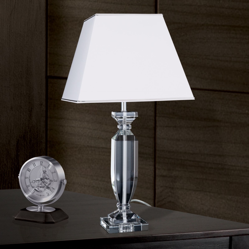 Επιτραπέζια κρυστάλλινη λάμπα POKAL 1xE27/60W/230V λευκό/διαφανής