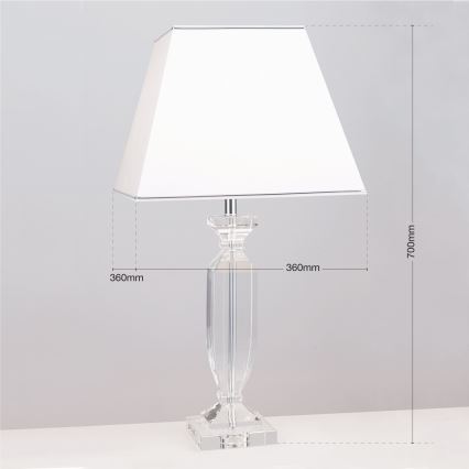 Επιτραπέζια κρυστάλλινη λάμπα POKAL 1xE27/60W/230V λευκό/διαφανής
