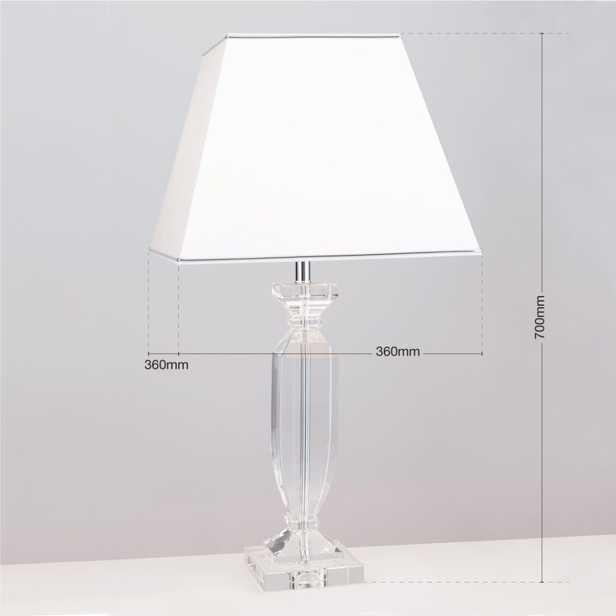 Επιτραπέζια κρυστάλλινη λάμπα POKAL 1xE27/60W/230V λευκό/διαφανής