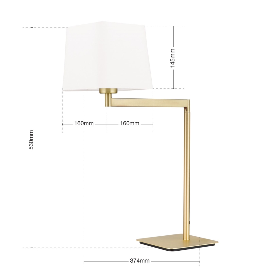 Eπιτραπέζιο φωτιστικό CARLTON 1xE27/40W/230V λευκό/χρυσό