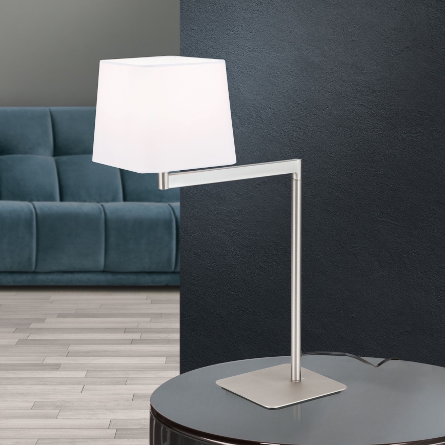 Eπιτραπέζιο φωτιστικό CARLTON 1xE27/40W/230V λευκό/ματ χρώμιο
