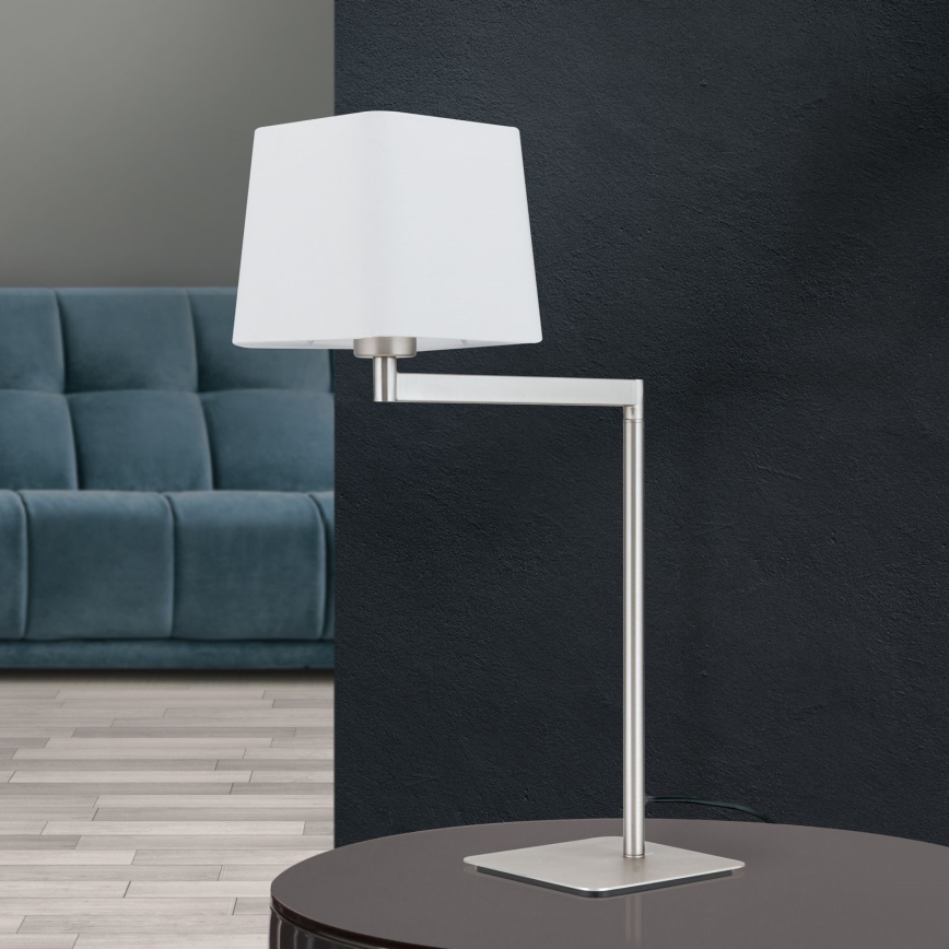 Eπιτραπέζιο φωτιστικό CARLTON 1xE27/40W/230V λευκό/ματ χρώμιο