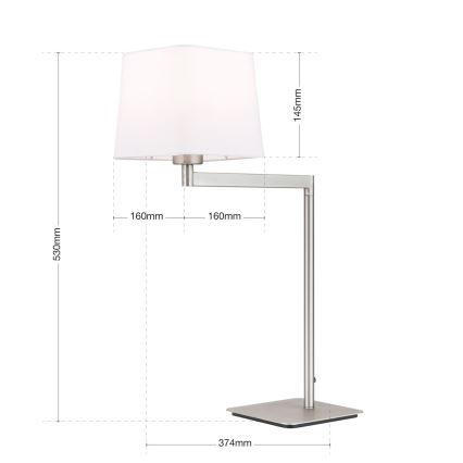 Eπιτραπέζιο φωτιστικό CARLTON 1xE27/40W/230V λευκό/ματ χρώμιο