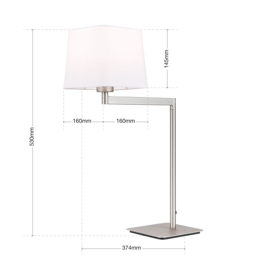 Eπιτραπέζιο φωτιστικό CARLTON 1xE27/40W/230V λευκό/ματ χρώμιο