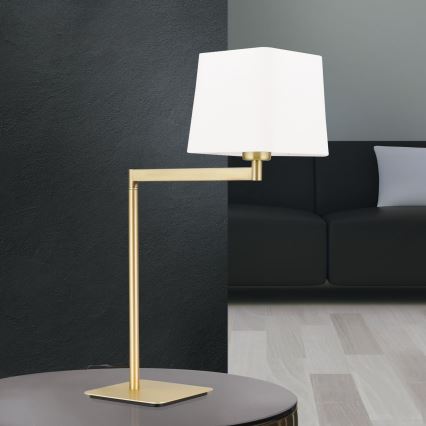 Eπιτραπέζιο φωτιστικό CARLTON 1xE27/40W/230V λευκό/χρυσό