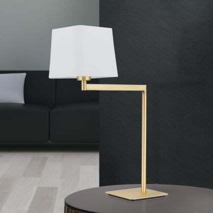 Eπιτραπέζιο φωτιστικό CARLTON 1xE27/40W/230V λευκό/χρυσό