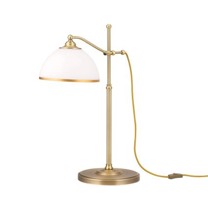 Eπιτραπέζιο φωτιστικό OLD LAMP 1xE27/40W/230V 65 cm λευκό/ορείχαλκος