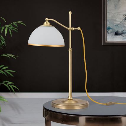 Eπιτραπέζιο φωτιστικό OLD LAMP 1xE27/40W/230V 65 cm λευκό/ορείχαλκος