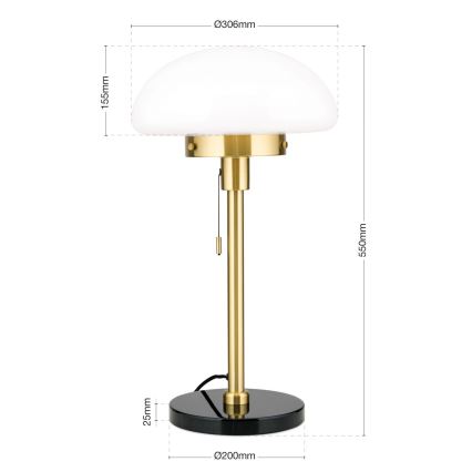 Eπιτραπέζιο φωτιστικό SPARTA 1xE27/40W/230V χρυσό/μαύρο