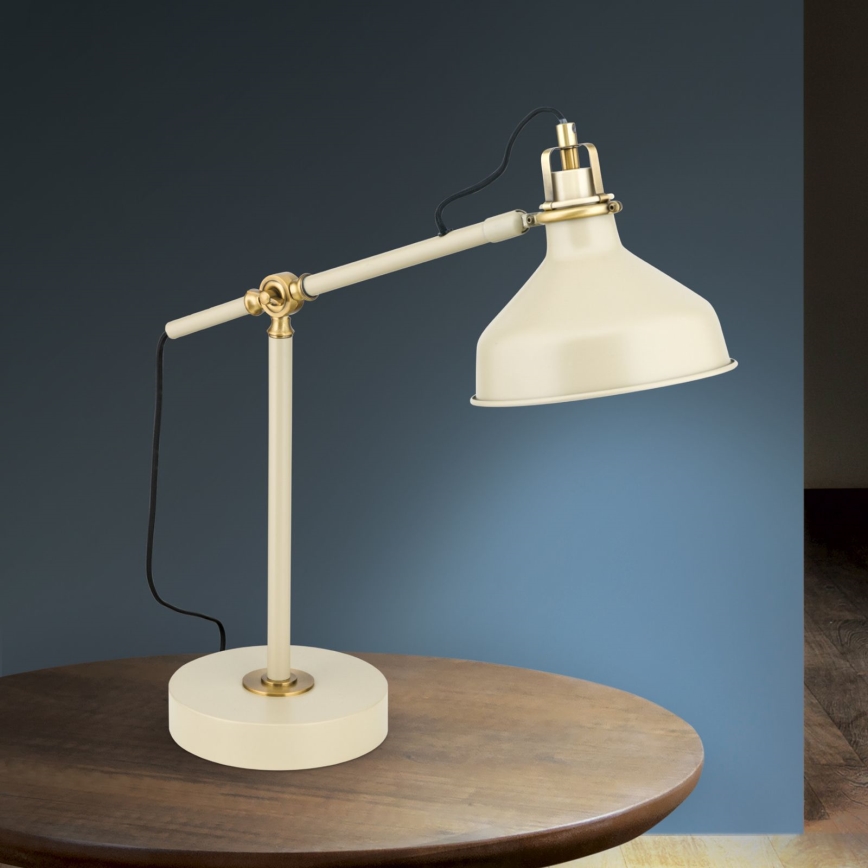 Eπιτραπέζιο φωτιστικό SCHILLER 1xE27/40W/230V κρεμ/μπρονζέ