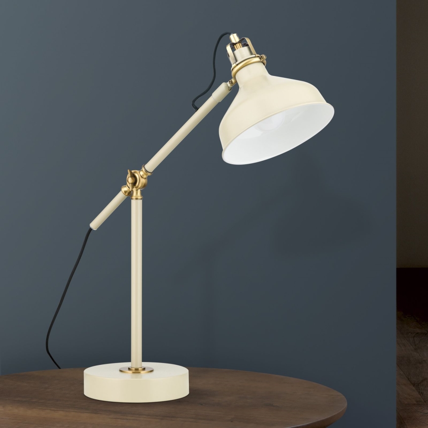 Eπιτραπέζιο φωτιστικό SCHILLER 1xE27/40W/230V κρεμ/μπρονζέ