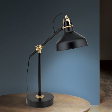 Eπιτραπέζιο φωτιστικό SCHILLER 1xE27/40W/230V μαύρο/μπρονζέ