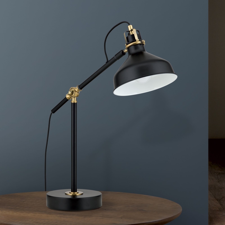 Eπιτραπέζιο φωτιστικό SCHILLER 1xE27/40W/230V μαύρο/μπρονζέ