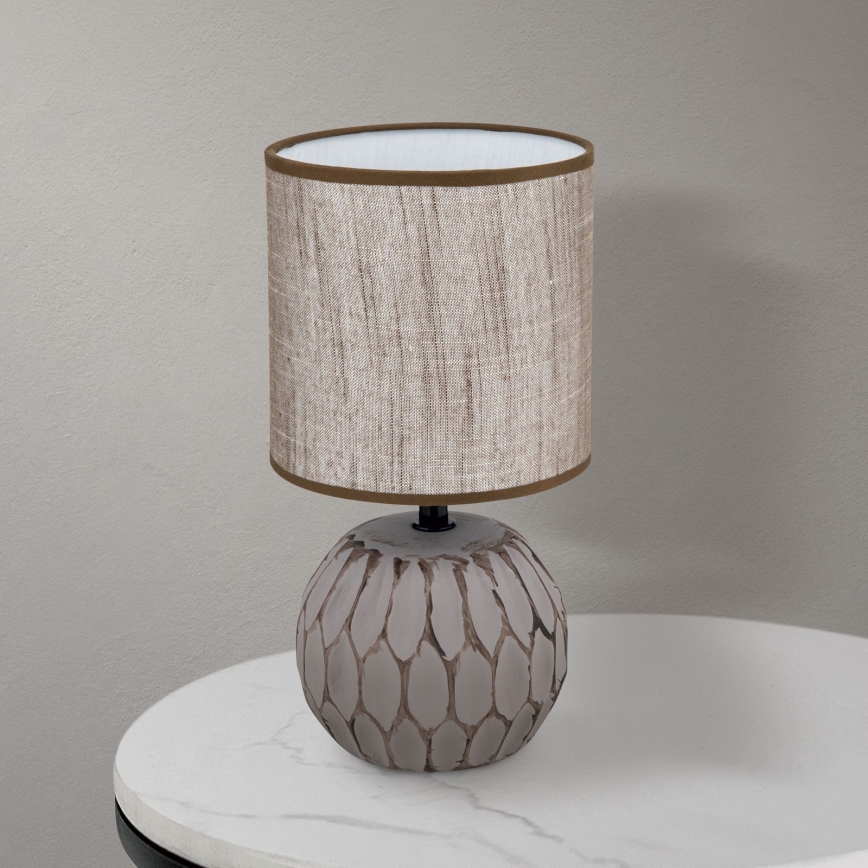 Eπιτραπέζιο φωτιστικό PINIA 1xE14/25W/230V ceramics μπεζ/γκρι