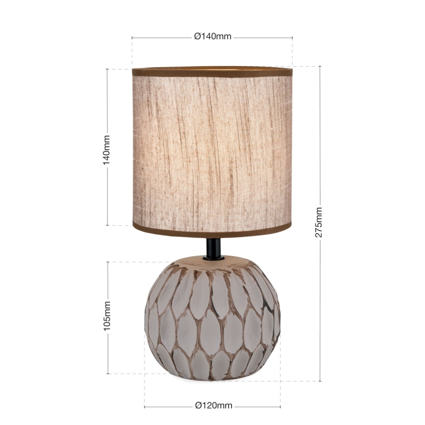 Eπιτραπέζιο φωτιστικό PINIA 1xE14/25W/230V ceramics μπεζ/γκρι