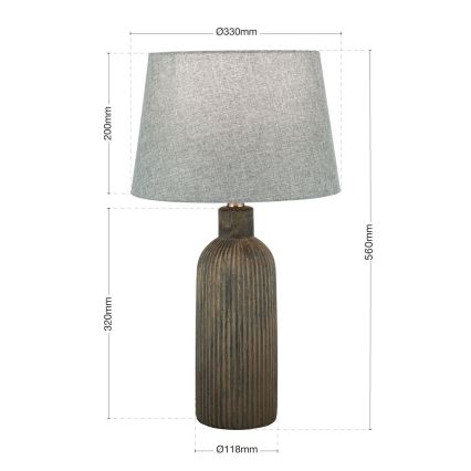 Eπιτραπέζιο φωτιστικό ORCHID 1xE27/40W/230V ceramics καφέ/γκρι