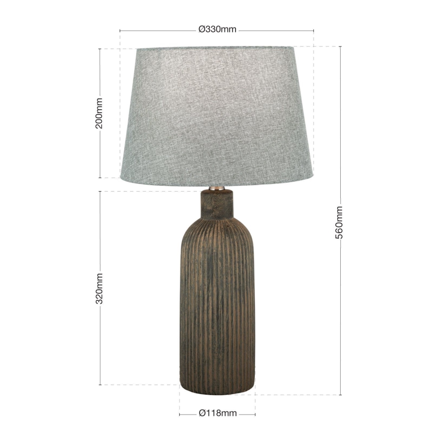 Eπιτραπέζιο φωτιστικό ORCHID 1xE27/40W/230V ceramics καφέ/γκρι