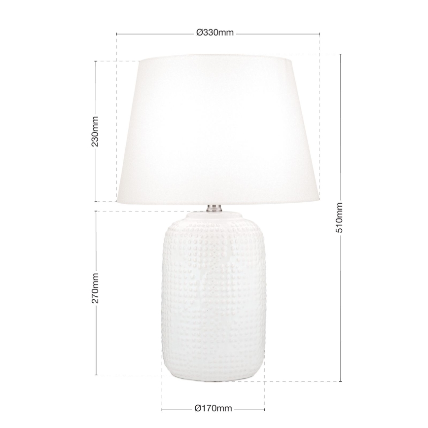 Eπιτραπέζιο φωτιστικό CORAL 1xE27/40W/230V ceramics/λευκό