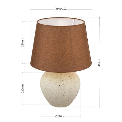 Eπιτραπέζιο φωτιστικό MASAI 1xE27/40W/230V ceramics καφέ/μπεζ