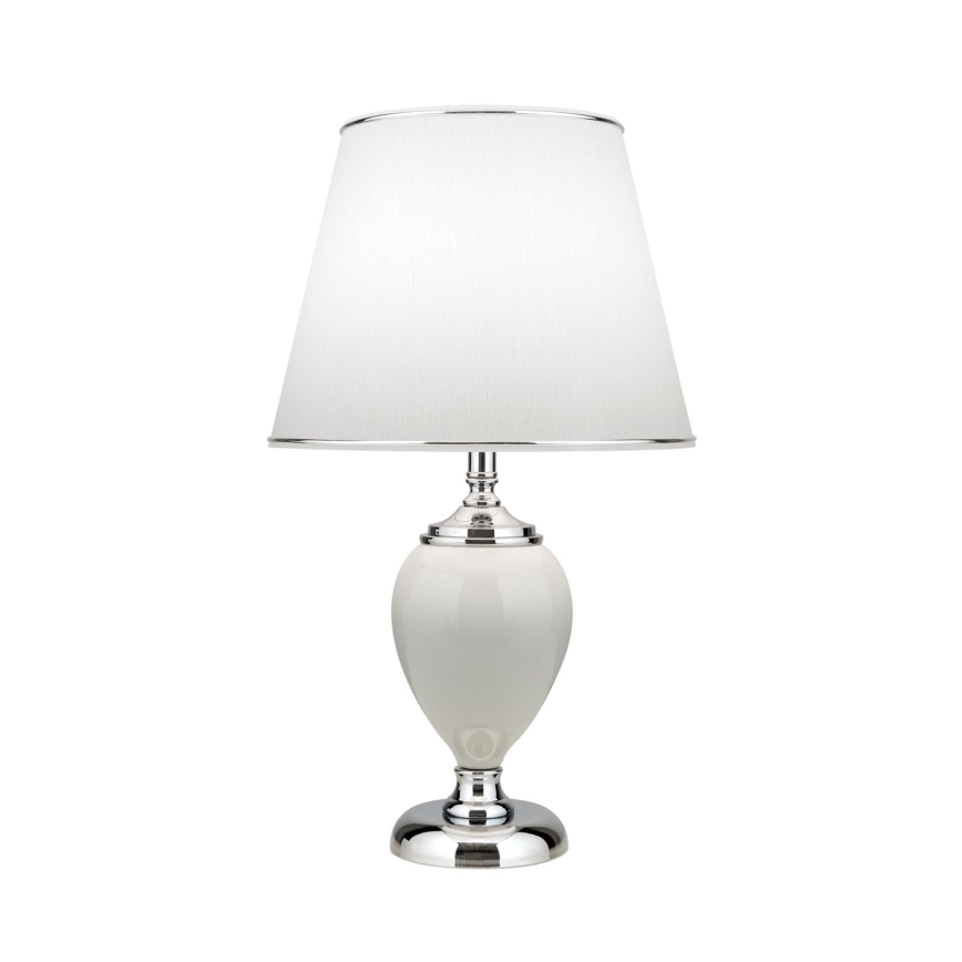 Eπιτραπέζιο φωτιστικό OVUM 1xE27/40W/230V 48 cm ceramics λευκό/γυαλιστερό χρώμιο