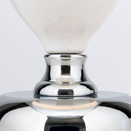 Eπιτραπέζιο φωτιστικό OVUM 1xE27/40W/230V 48 cm ceramics λευκό/γυαλιστερό χρώμιο