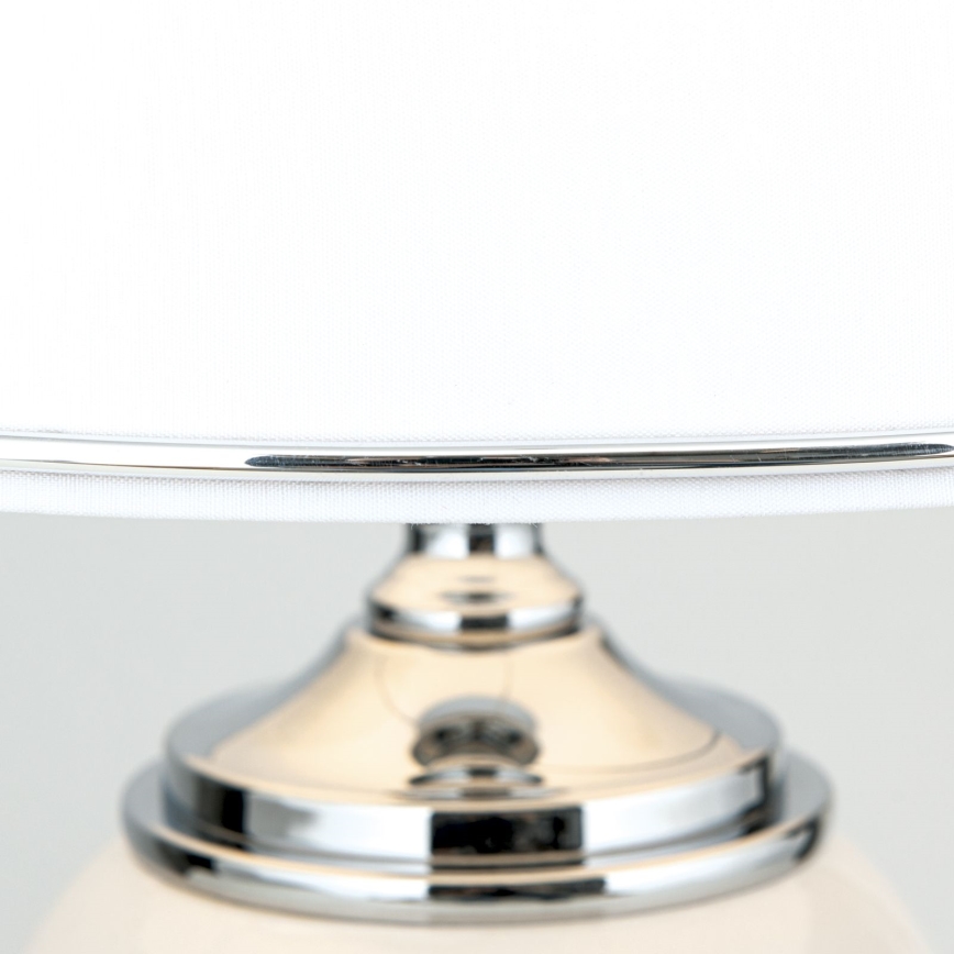 Eπιτραπέζιο φωτιστικό OVUM 1xE27/40W/230V 48 cm ceramics λευκό/γυαλιστερό χρώμιο