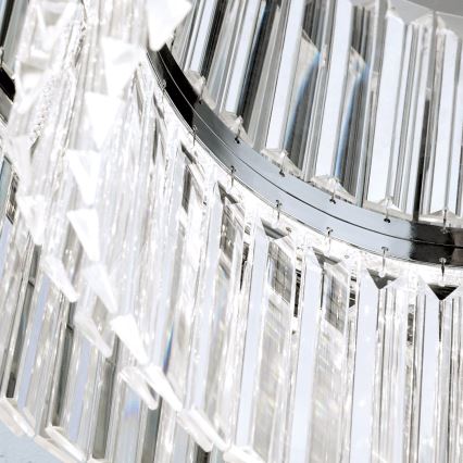 LED Ρυθμιζόμενο κρυστάλλινο οροφής φωτιστικό PRISM LED/80W/230V διάμ. 55 εκ. γυαλιστερό χρώμιο