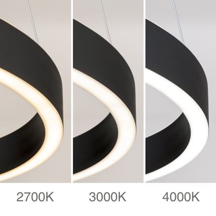 Orion - Ρυθμιζόμενο LED κρεμαστό φωτιστικό με καλώδιο KOLK LED/80W/230V 2700/3000/4000K Ø 80 cm μαύρο